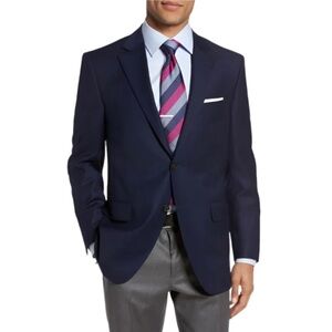 Peter Millar Mens Blazer Size 44 Regular  100% Wool Navy Blue Flynn Jacket New